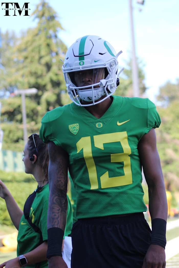 Addison at Oregon fall camp.
